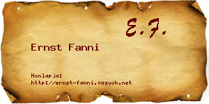 Ernst Fanni névjegykártya