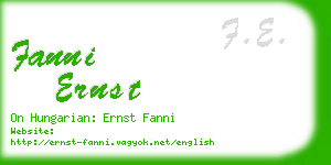 fanni ernst business card